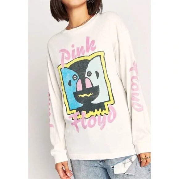 Daydreamer Pink Floyd Division bell long sleeve tee in Vintage white - Picture 1 of 7